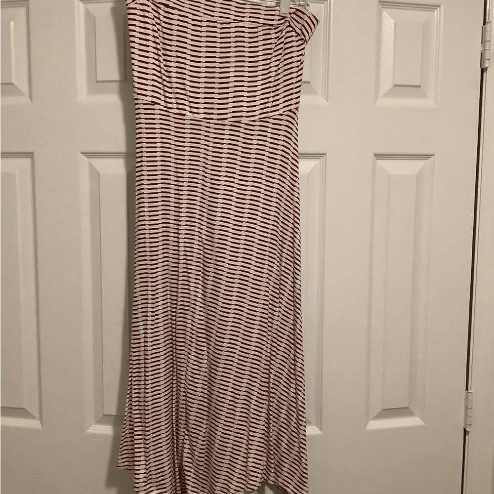 Charming Charlie Strapless Dress - Red and White Stripes
